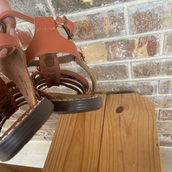 New Sam Edelman Linny Gladiator Sandals bohemian tassel painted jewel … - Picture 5 of 11